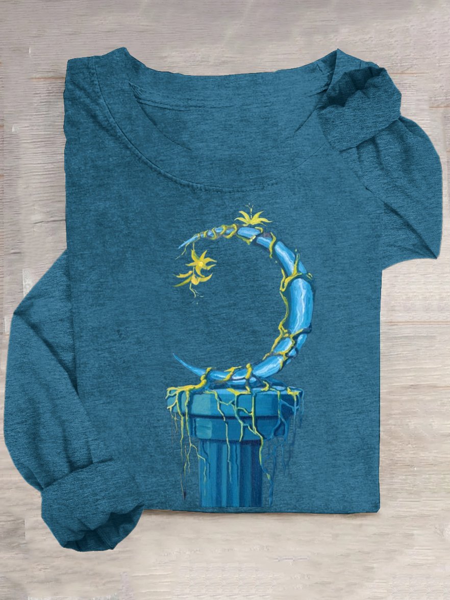 Cotton-Blend Casual Loose T-Shirt