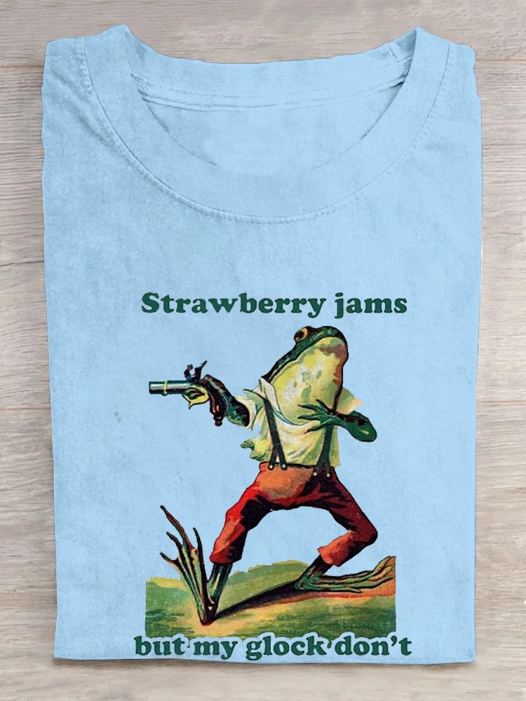 Crew Neck Frog Casual T-Shirt