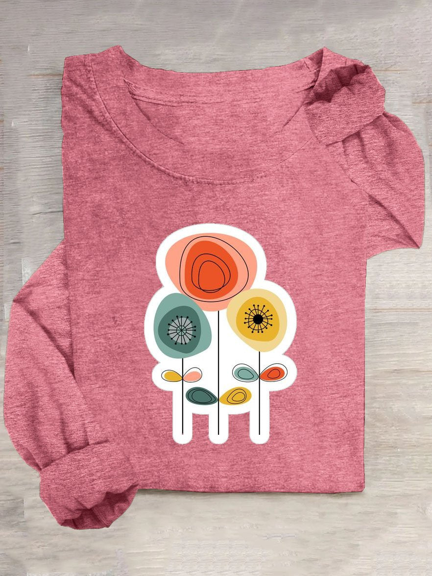 Funny Floral Cotton-Blend T-Shirt