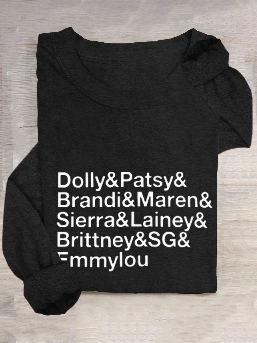 Crew Neck Casual Text Letters T-Shirt