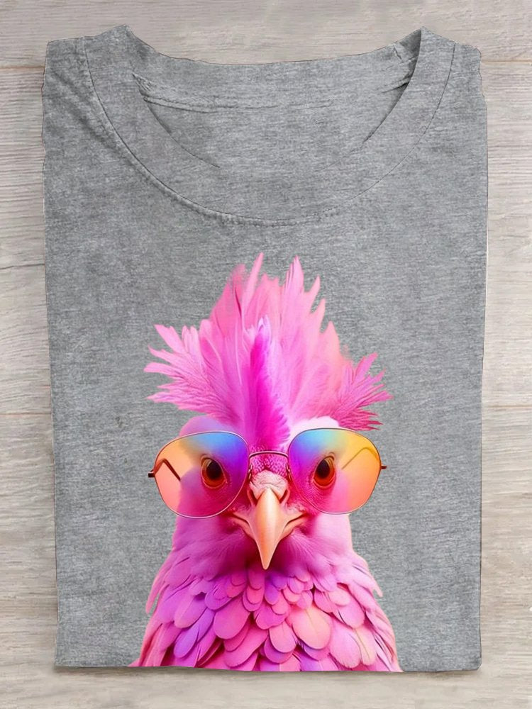 Crew Neck Casual Animal T-Shirt