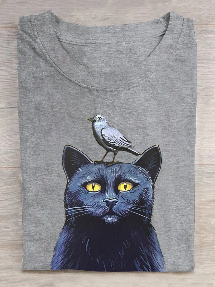 Cotton Cat Loose Casual T-Shirt