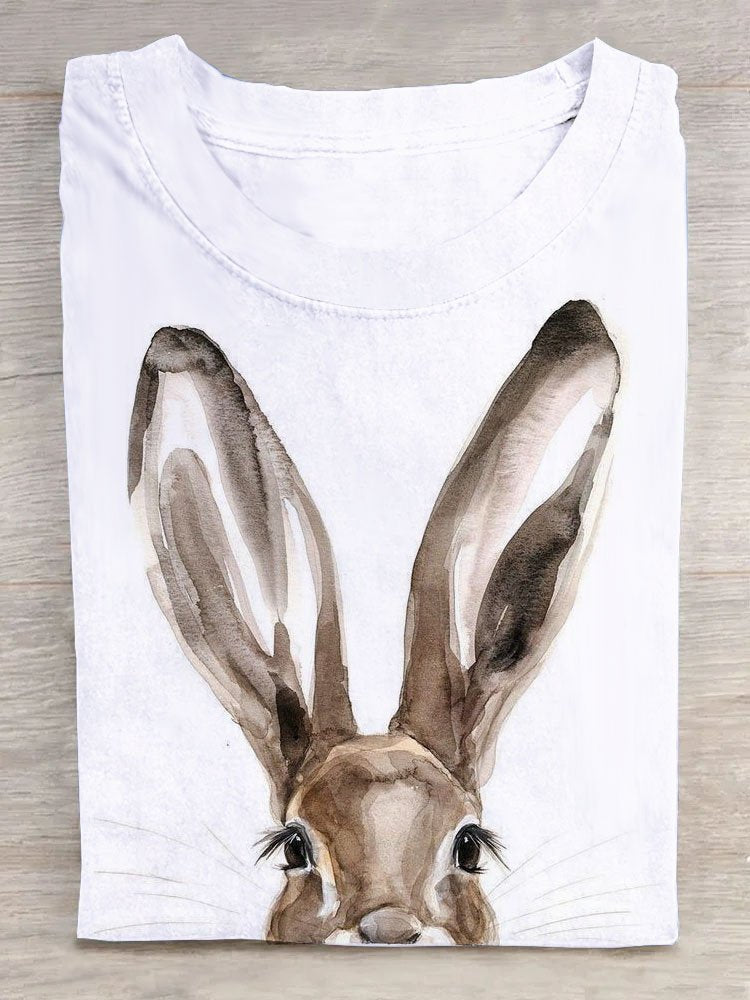 Rabbit Loose Casual Crew Neck T-Shirt