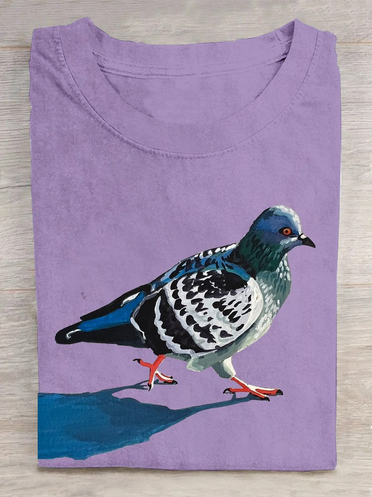 Casual Cotton Bird T-Shirt