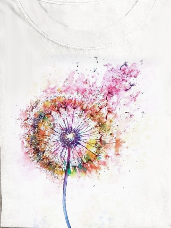 Dandelion Loose Casual Cotton T-Shirt