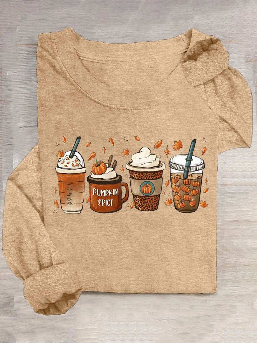 Funny Cup Halloween Casual T-Shirt