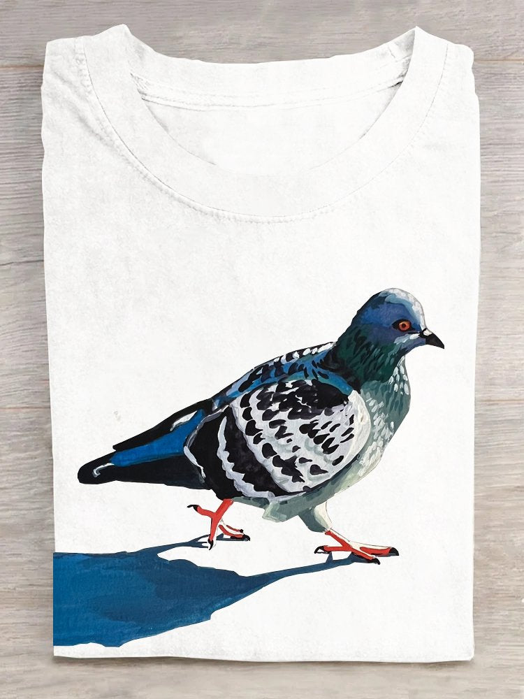 Casual Cotton Bird T-Shirt