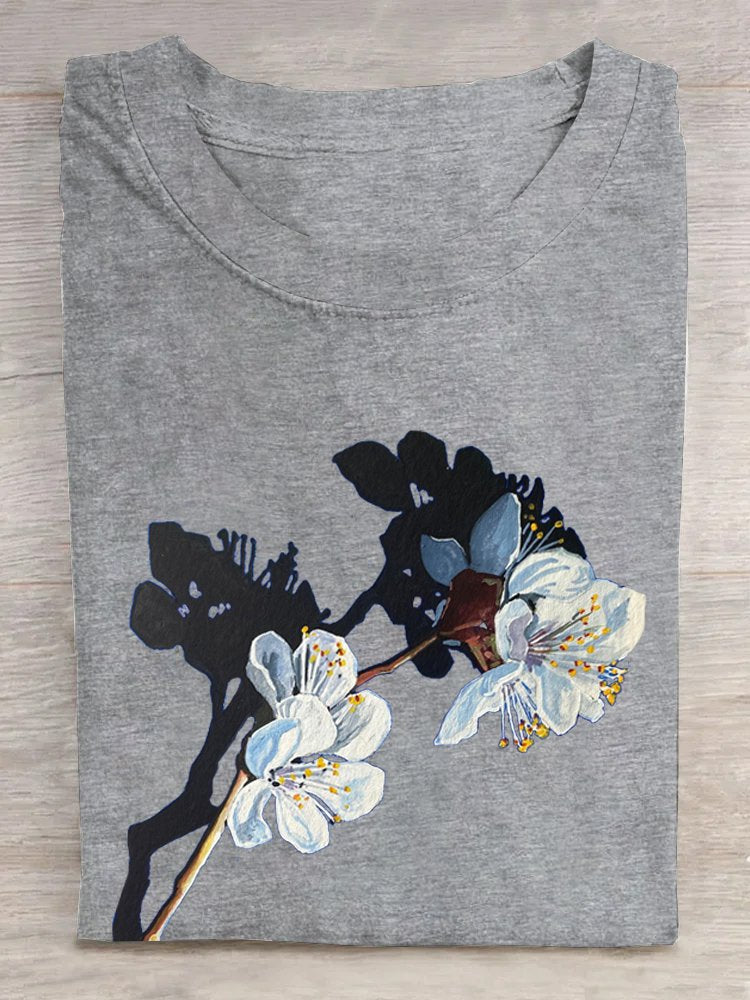 Floral Casual Crew Neck T-Shirt