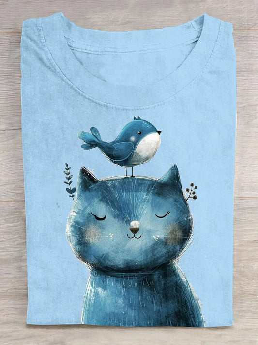 Casual Cotton Cat T-Shirt