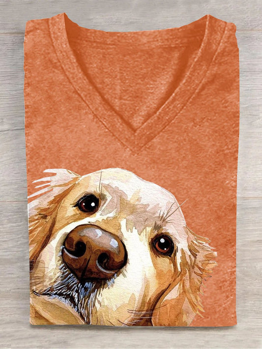 Dog Printed Casual T-Shirt