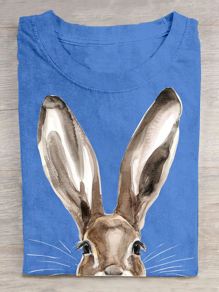 Rabbit Loose Casual Crew Neck T-Shirt