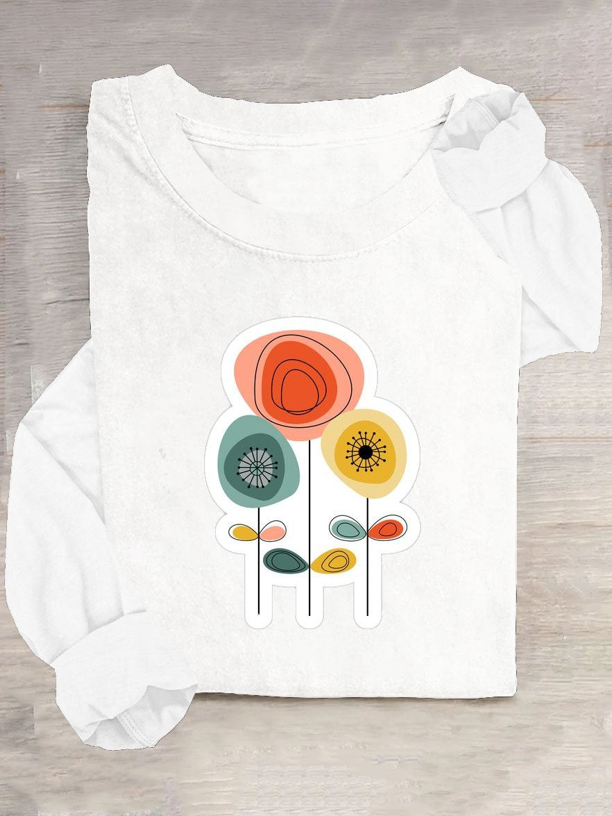 Funny Floral Cotton-Blend T-Shirt