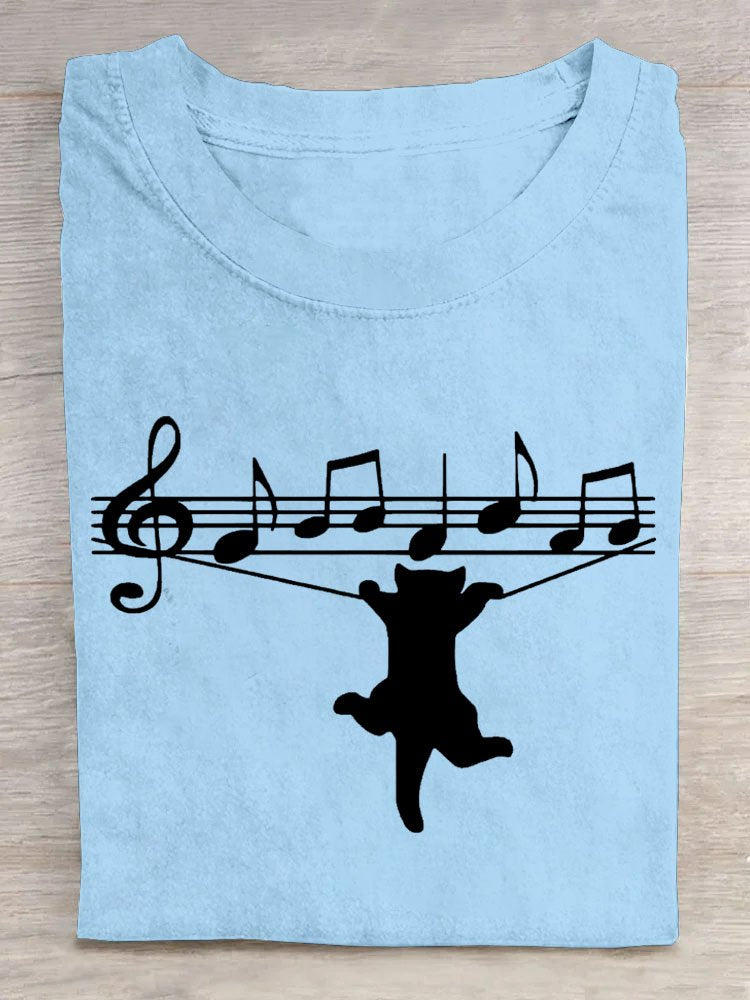 Casual Cat Music T-Shirt