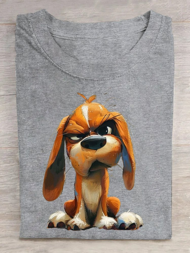 Jersey Dog Crew Neck Casual T-Shirt