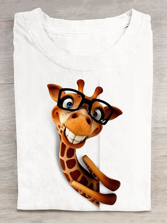 giraffe Printed Casual T-Shirt