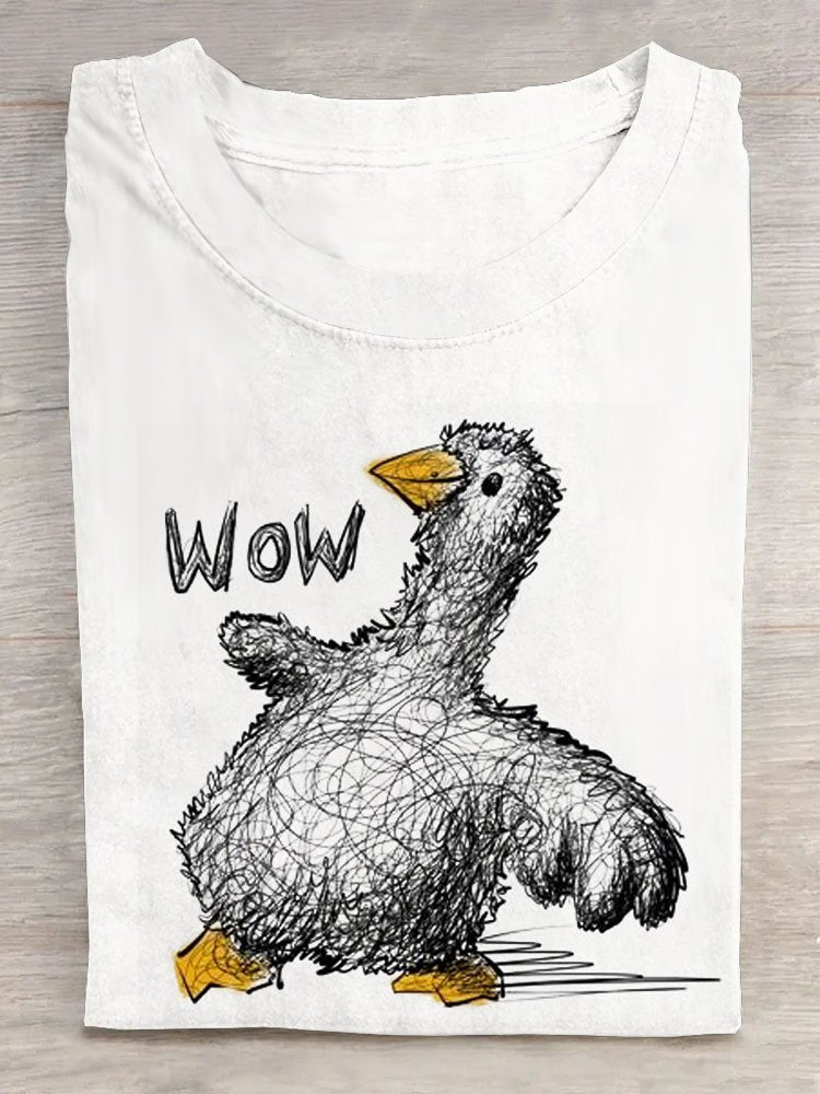 Funny Duck Casual Crew Neck T-Shirt