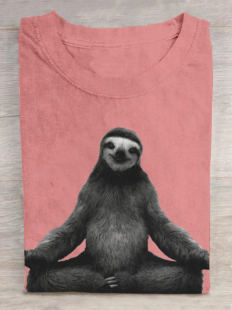 Casual Crew Neck Loose Animal T-Shirt