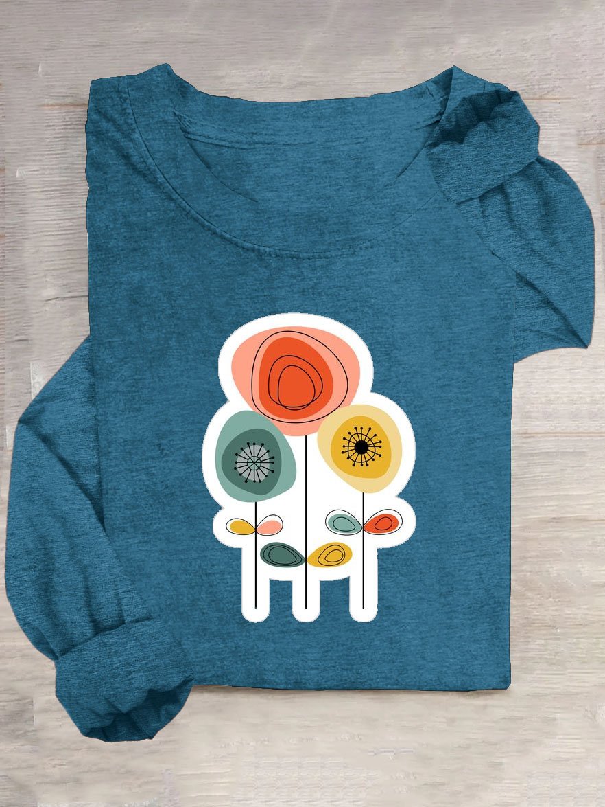 Funny Floral Cotton-Blend T-Shirt