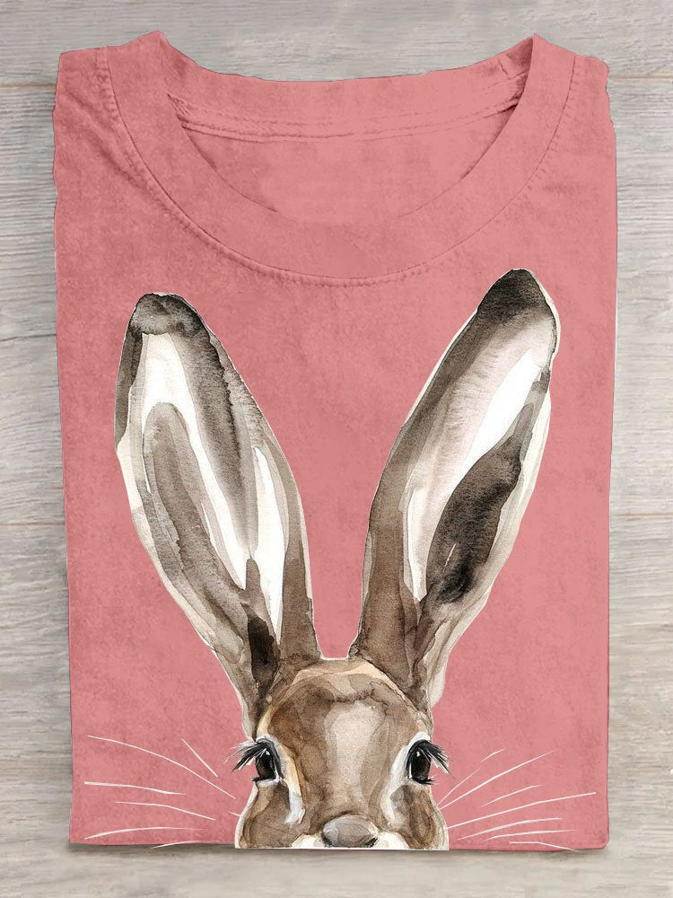 Rabbit Loose Casual Crew Neck T-Shirt