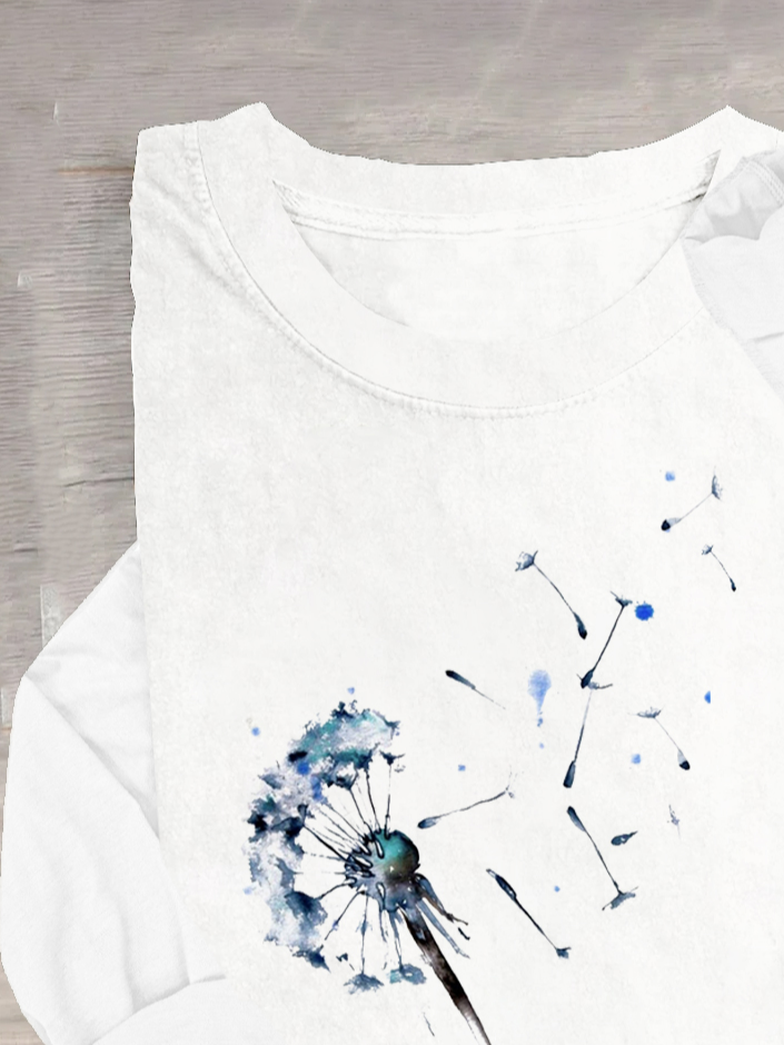 Dandelion Cotton-Blend Casual T-Shirt