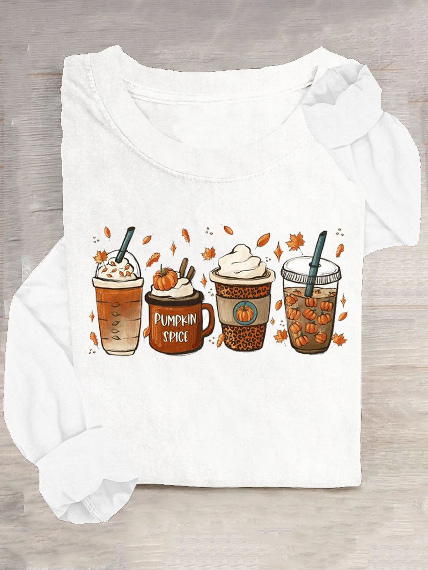 Funny Cup Halloween Casual T-Shirt