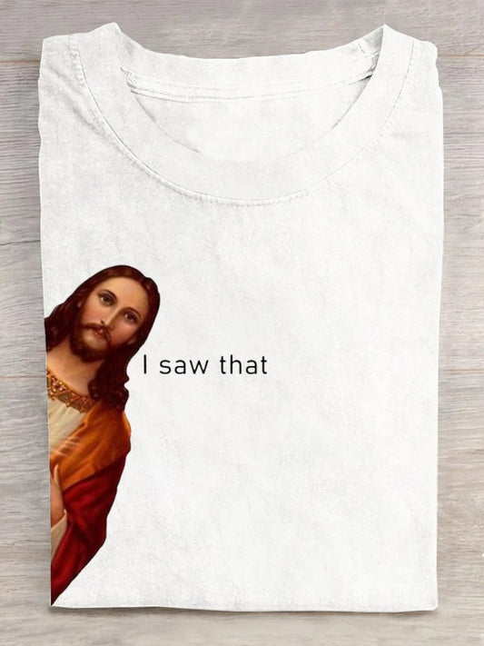 Casual jesus i saw that meme Crew Neck T-Shirt