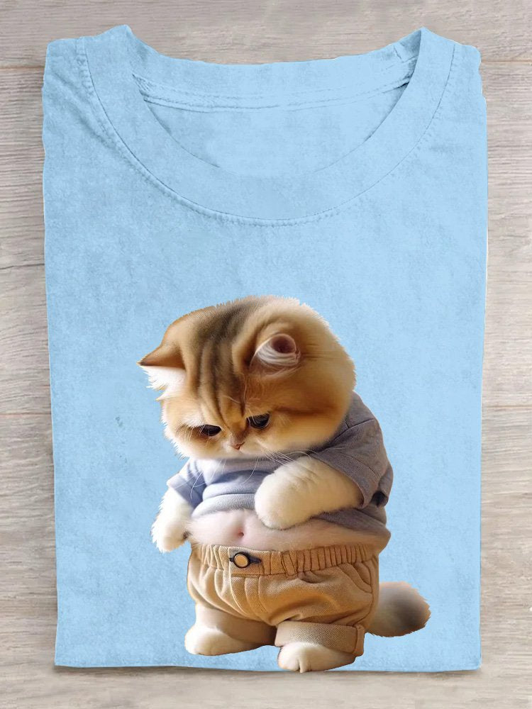 Cotton Cat Loose Casual T-Shirt