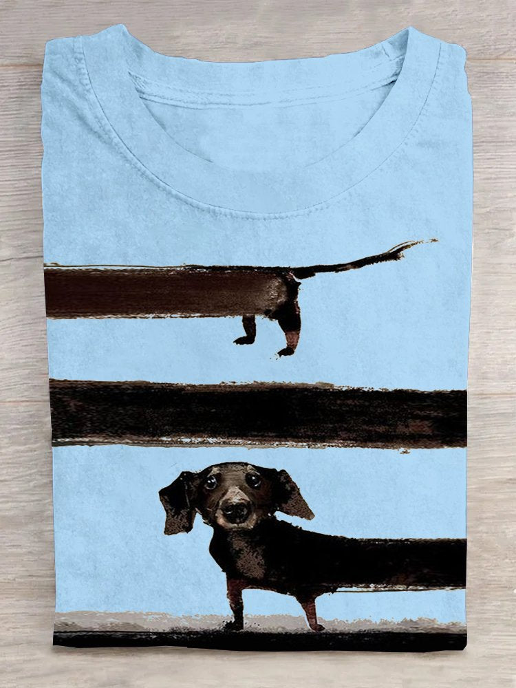 Casual Dog Cotton Crew Neck T-Shirt