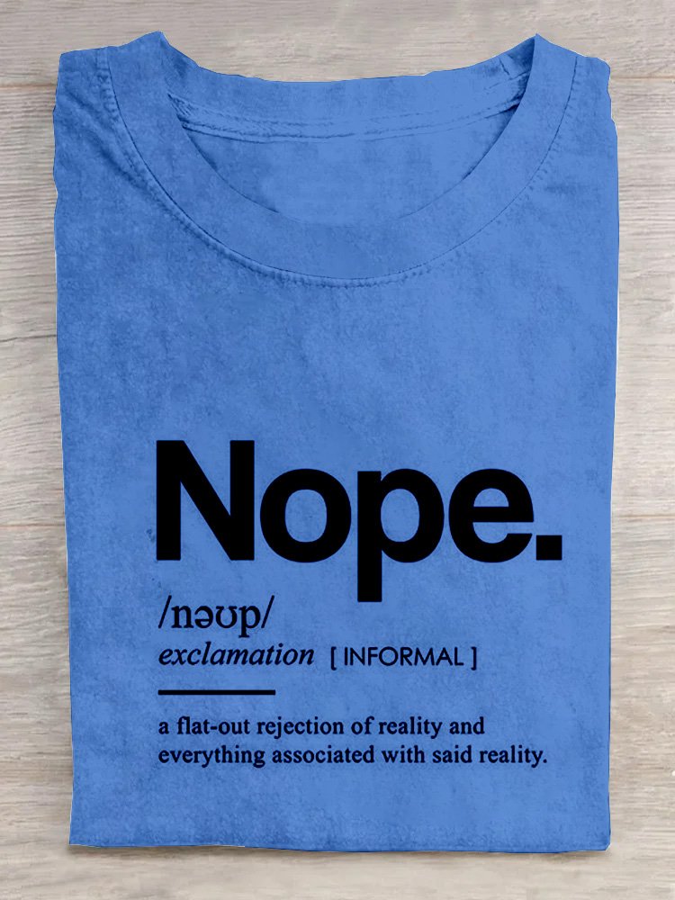 NOPE ART PRINT CASUAL T-SHIRT