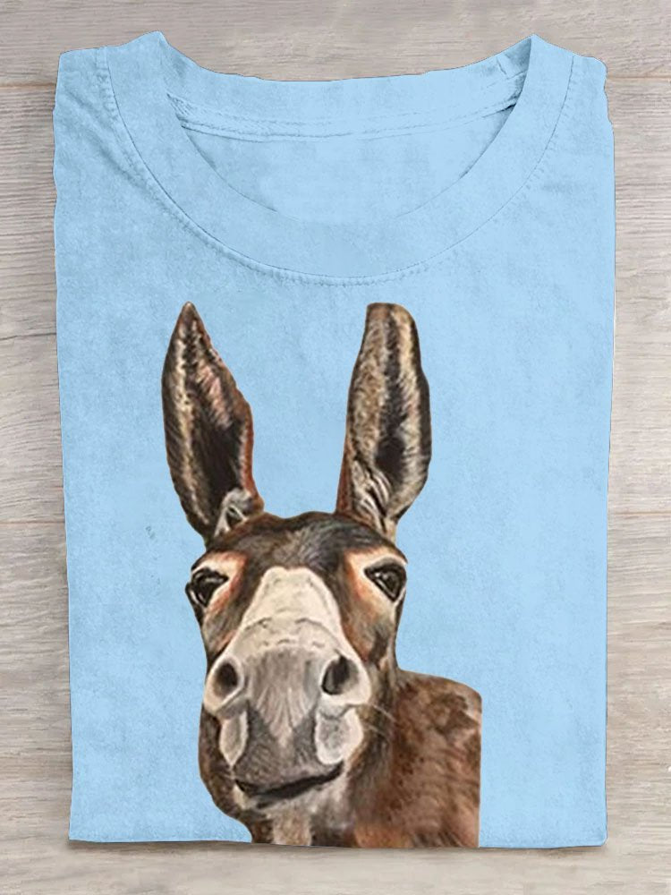 Funny Cattle Printed Casual T-Shirt