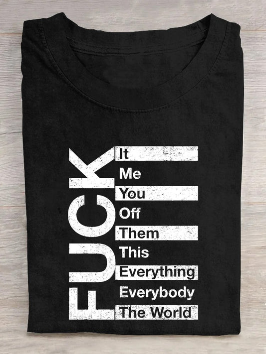 FUCK THE WORLD ART PRINT CASUAL T-Shirt