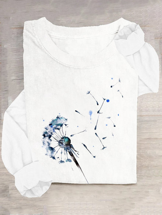 Dandelion Cotton-Blend Casual T-Shirt