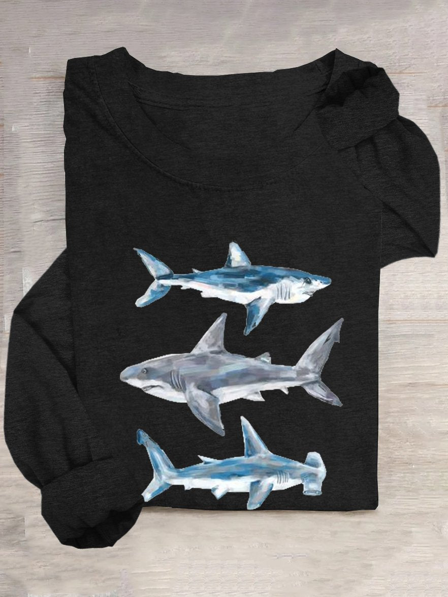 Shark Casual Crew Neck T-Shirt