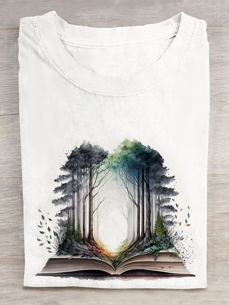 Landscape Print Casual T-Shirt