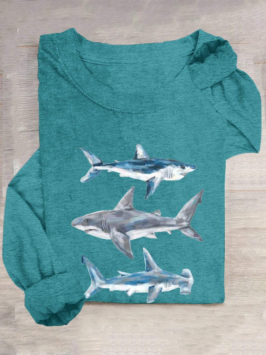 Shark Casual Crew Neck T-Shirt