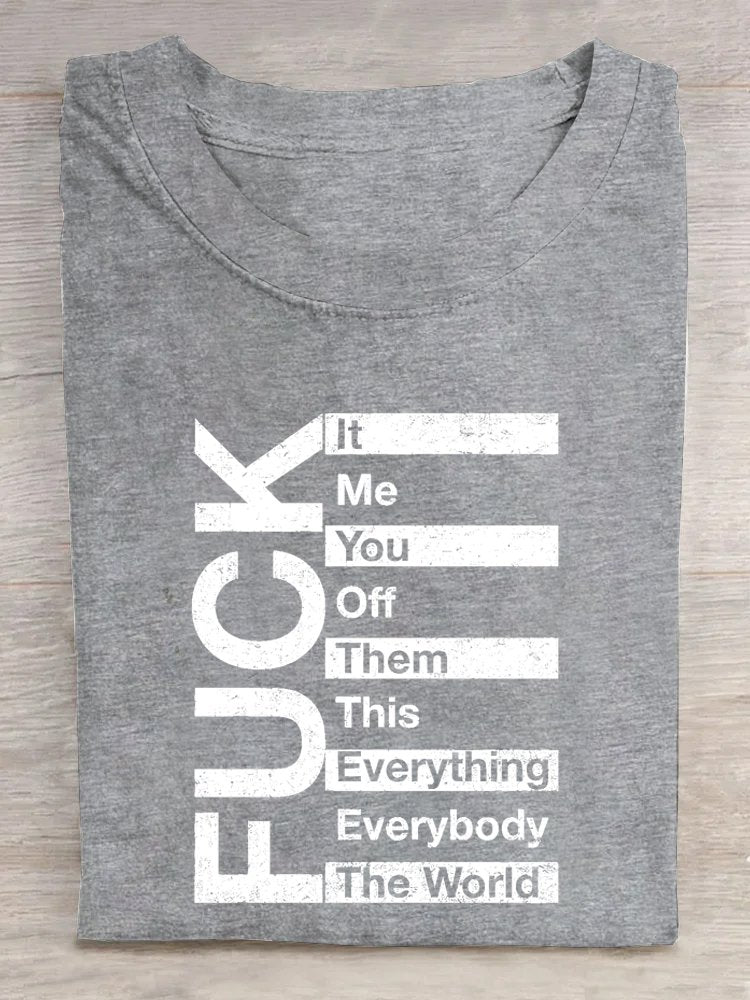 FUCK THE WORLD ART PRINT CASUAL T-Shirt