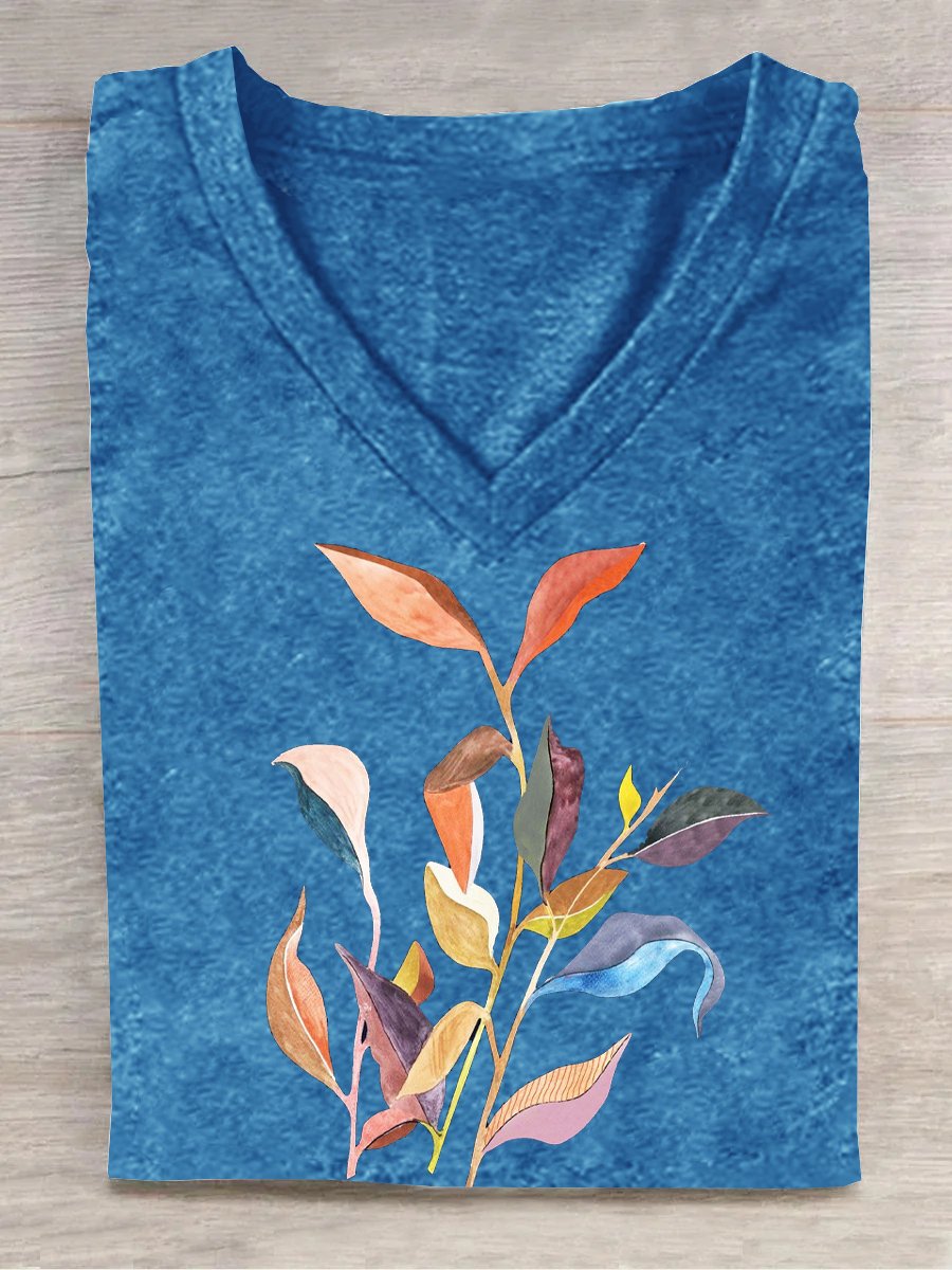 Casual Loose Leaf T-Shirt