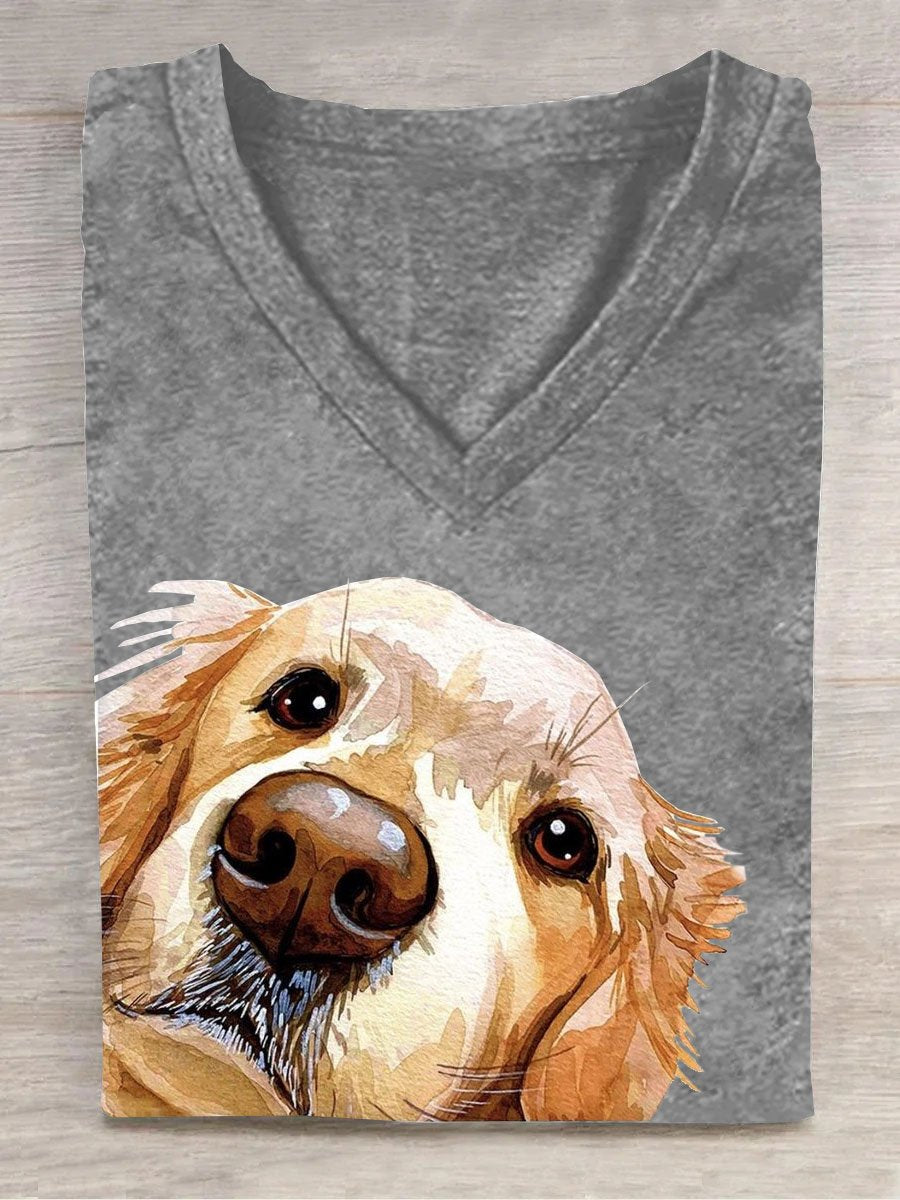 Dog Printed Casual T-Shirt