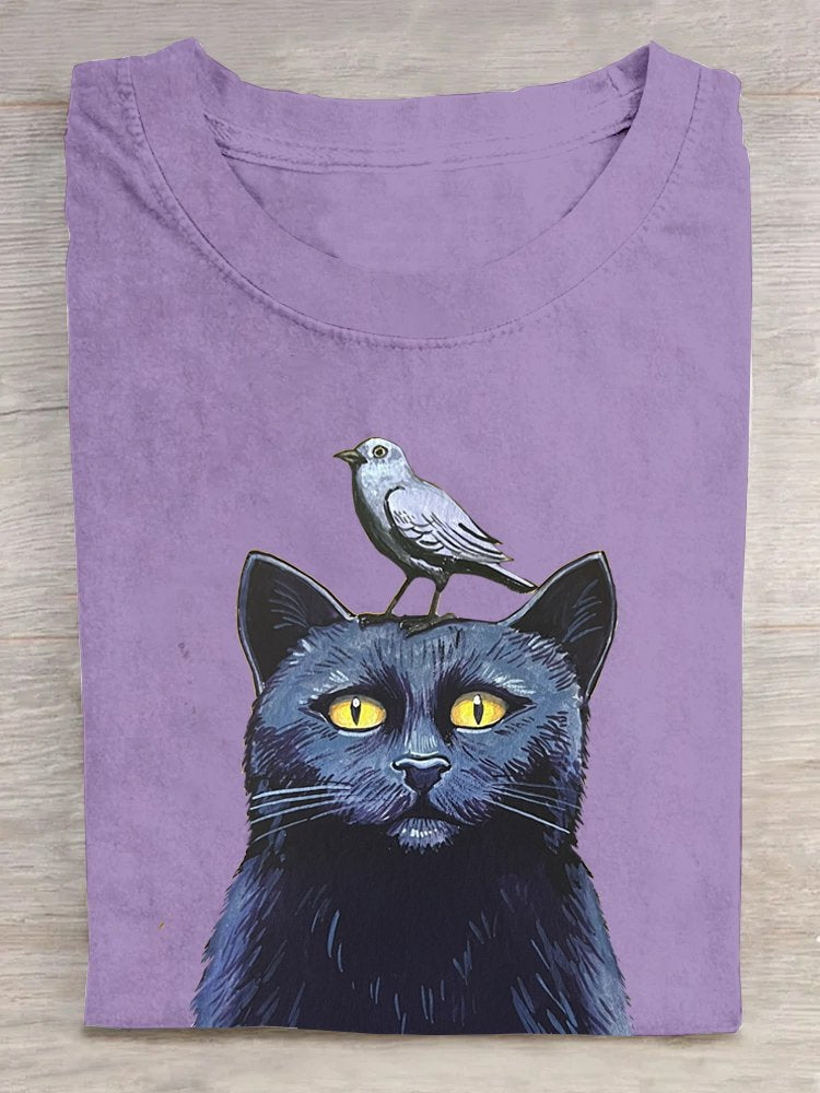 Cotton Cat Loose Casual T-Shirt