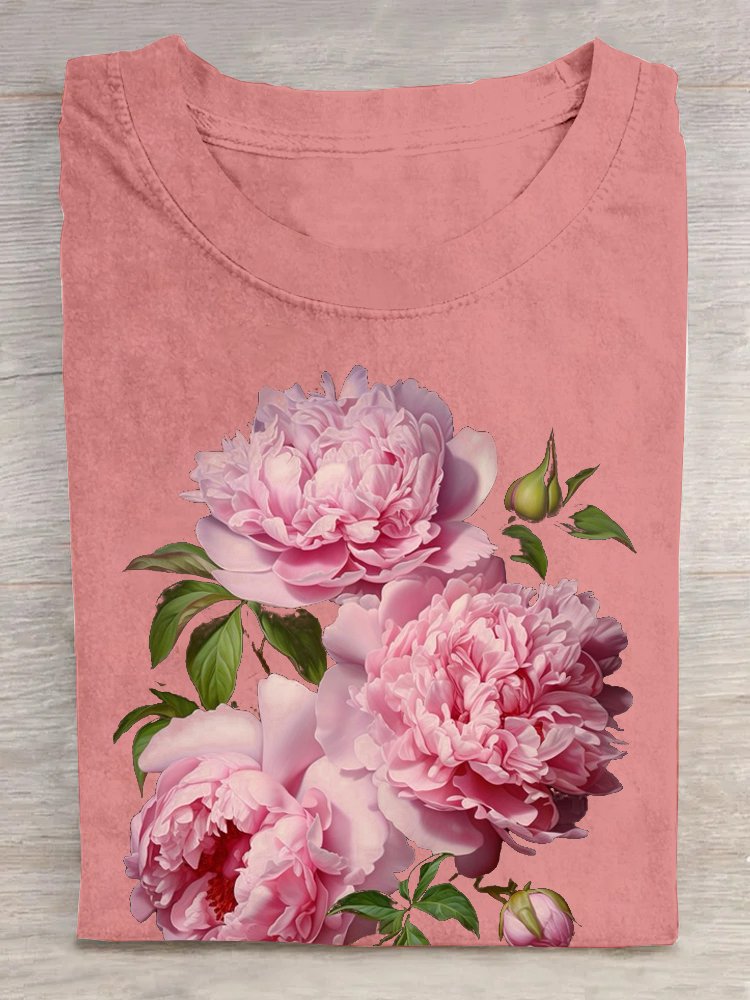 Floral Casual Crew Neck T-Shirt