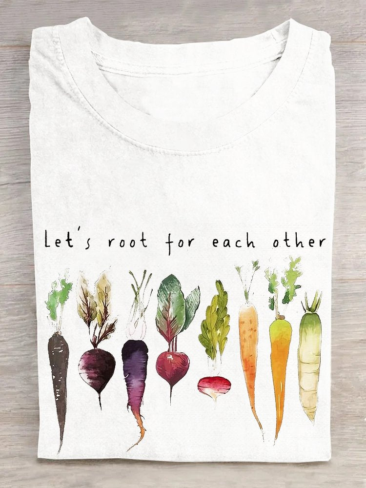 Vegetable Loose Crew Neck Casual T-Shirt