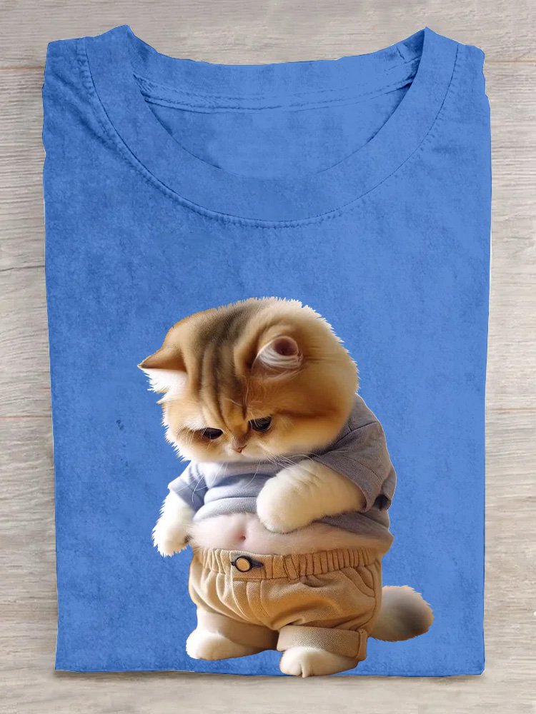 Cotton Cat Loose Casual T-Shirt