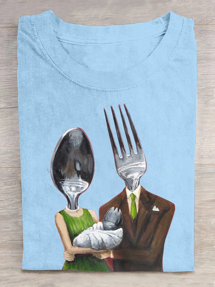 Funny tableware Casual Cotton Loose T-Shirt