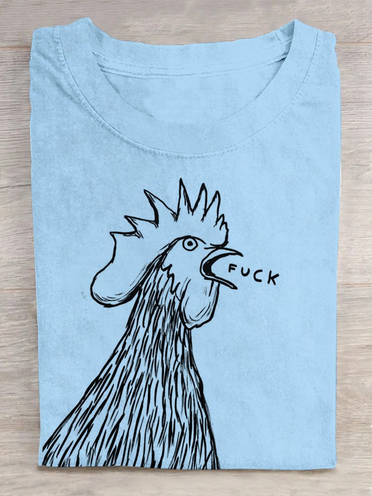 Loose Casual CHICKEN Crew Neck T-Shirt