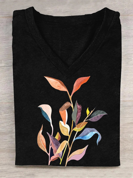 Casual Loose Leaf T-Shirt