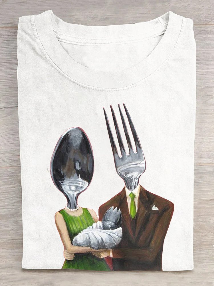 Funny tableware Casual Cotton Loose T-Shirt