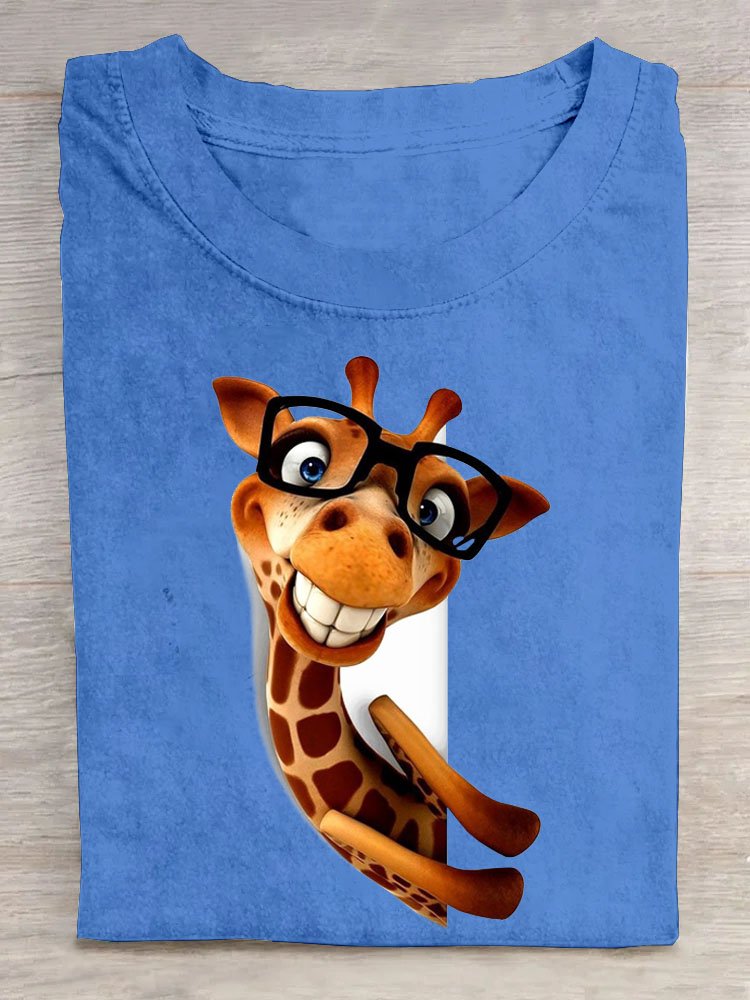 giraffe Printed Casual T-Shirt