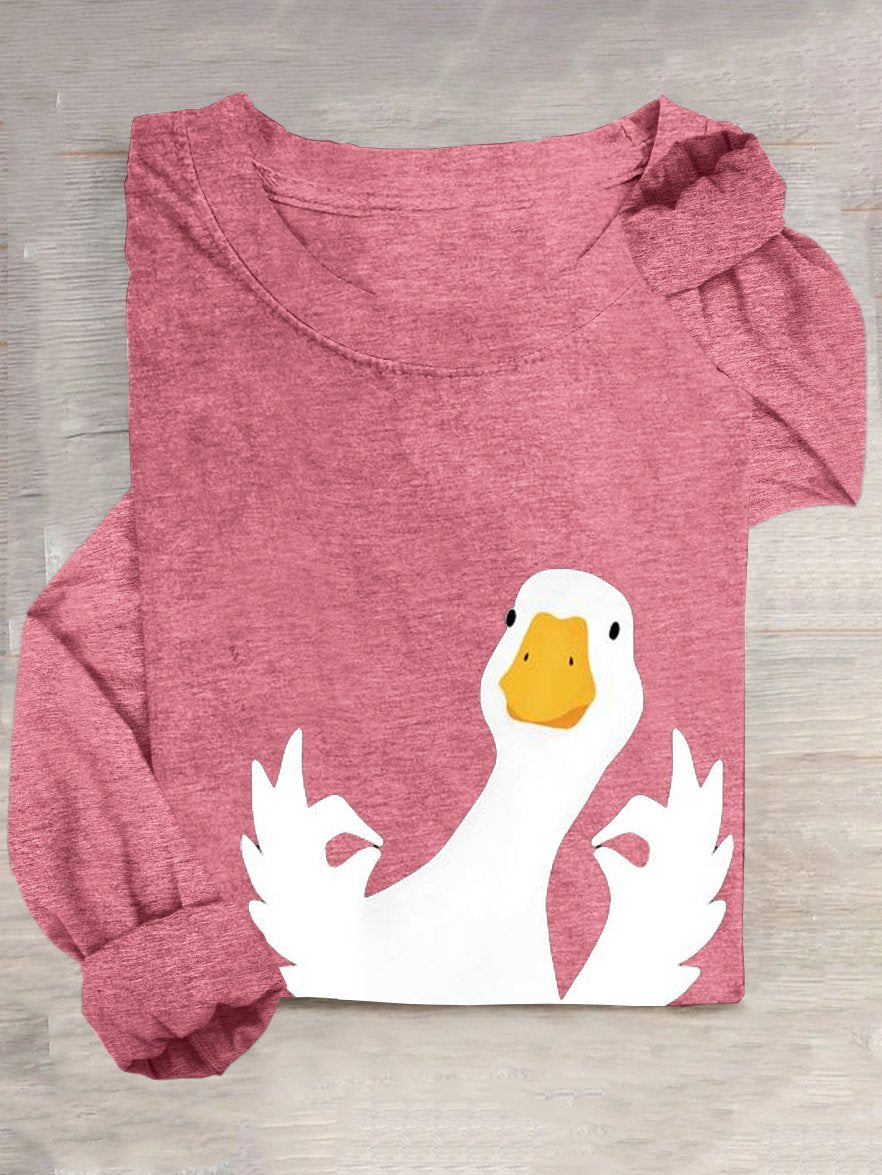 Funny DuckLoose Crew Neck Casual T-Shirt