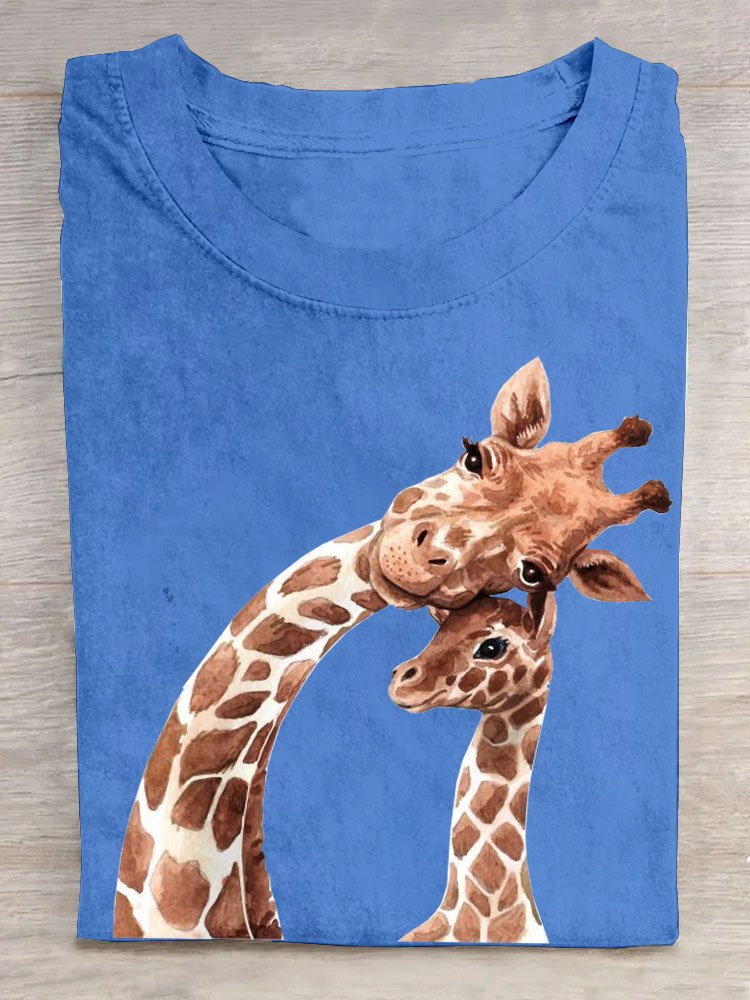 giraffe Casual Cotton T-Shirt