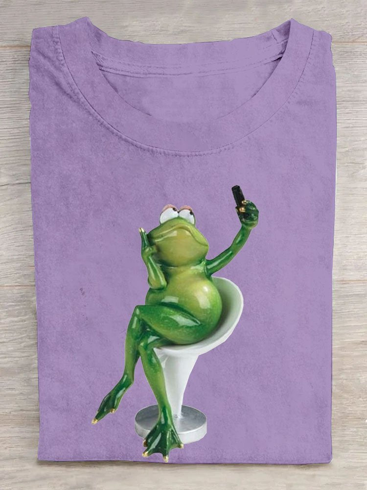 Casual frog Printed  T-Shirt